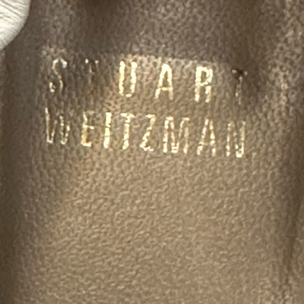 Stuart Weitzman Cream Heels with Chunky Heel and Bow Detail - Picture 3 of 7